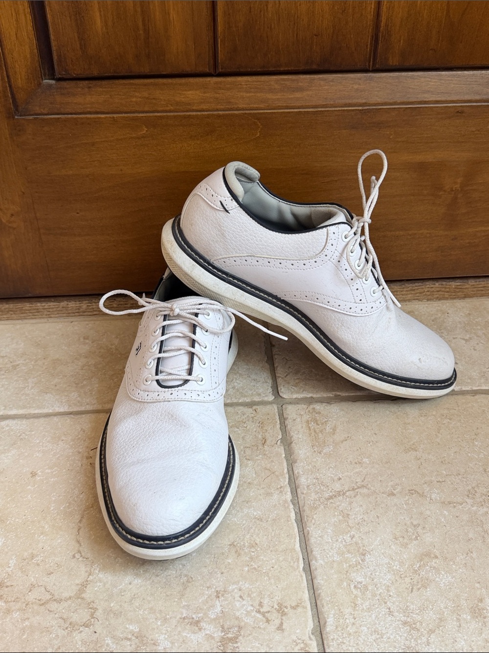 Men's FootJoy Lace-Up Wingtip Golf Shoes - White